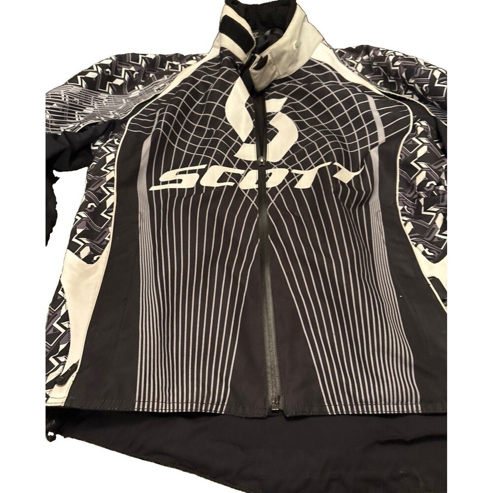 SCOTT Sports Snowmobile Jacket Men's Black White Racing Snocross Coat Graphic S